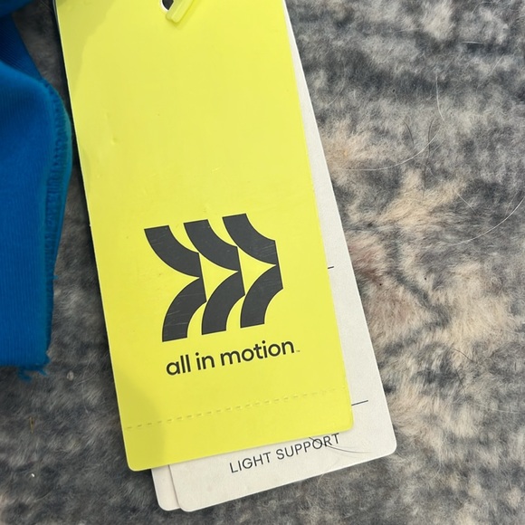 All In Motion Blue Asymmetrical sports bra size small. NWT! - Picture 4 of 7